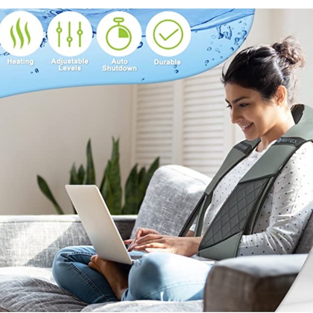 RESTECK Massager for Neck, Back, Shoulder’s with Heat Shiatsu with Travel Bag - Picture 4 of 14